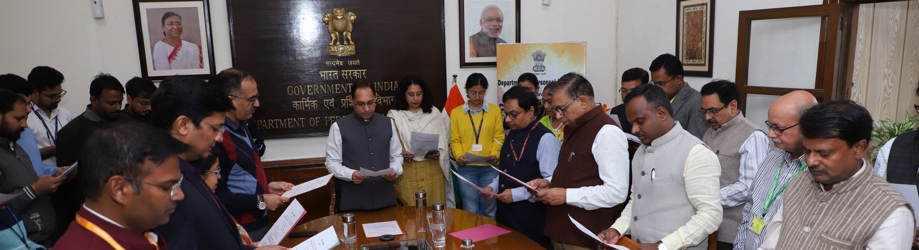 Reading of the Preamble to the Constitution by officers of the Department was organized under chairmanship of Shri Tuhin Kanta Pandey, Secretary (Personnel) on 26th November, 2024 on the occasion of Constitution Day